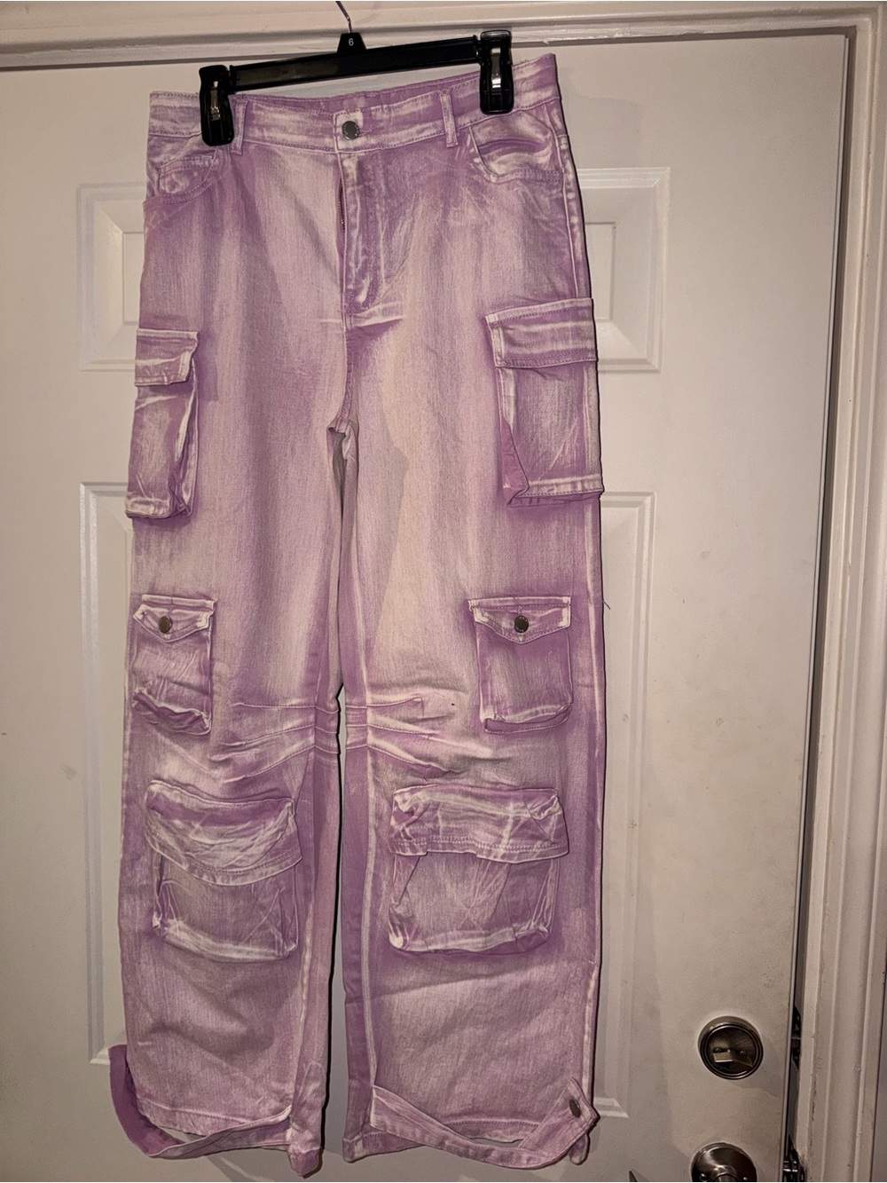 Daisy Lavender Cargo Flare Jeans